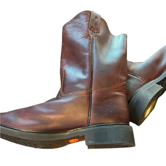 MENS authentic LEATHER roper pull on Establo WORK boots for men New with tag